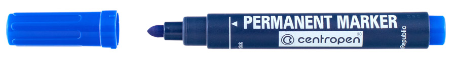 Маркер перман., круглий наконечник 2,5мм., Dry Safe 8510, син. Centropen - фото 1