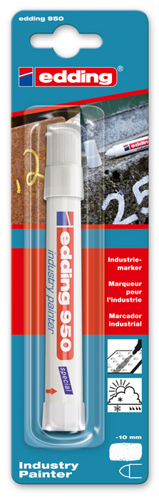 Маркер для промислової графіки 950, круглий наконечник 10мм., біл. Edding - фото 1