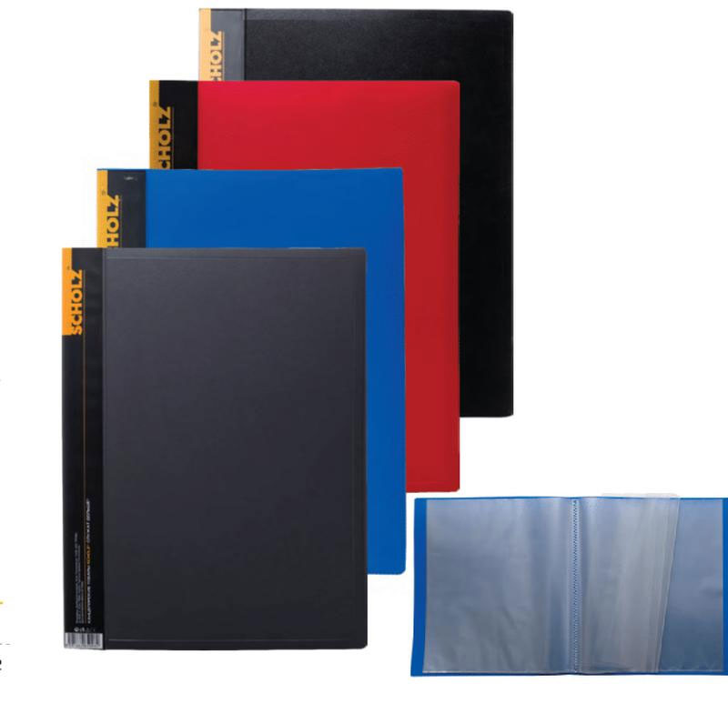 Папка на 10 файлів, пластик, товщина 600мкм., черв. Scholz - фото 1