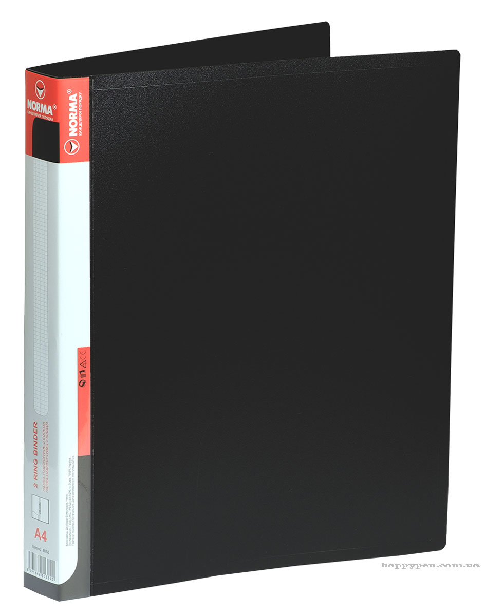 Папка А4, 25мм., 2кольца (PР), черн. NORMA - фото 3