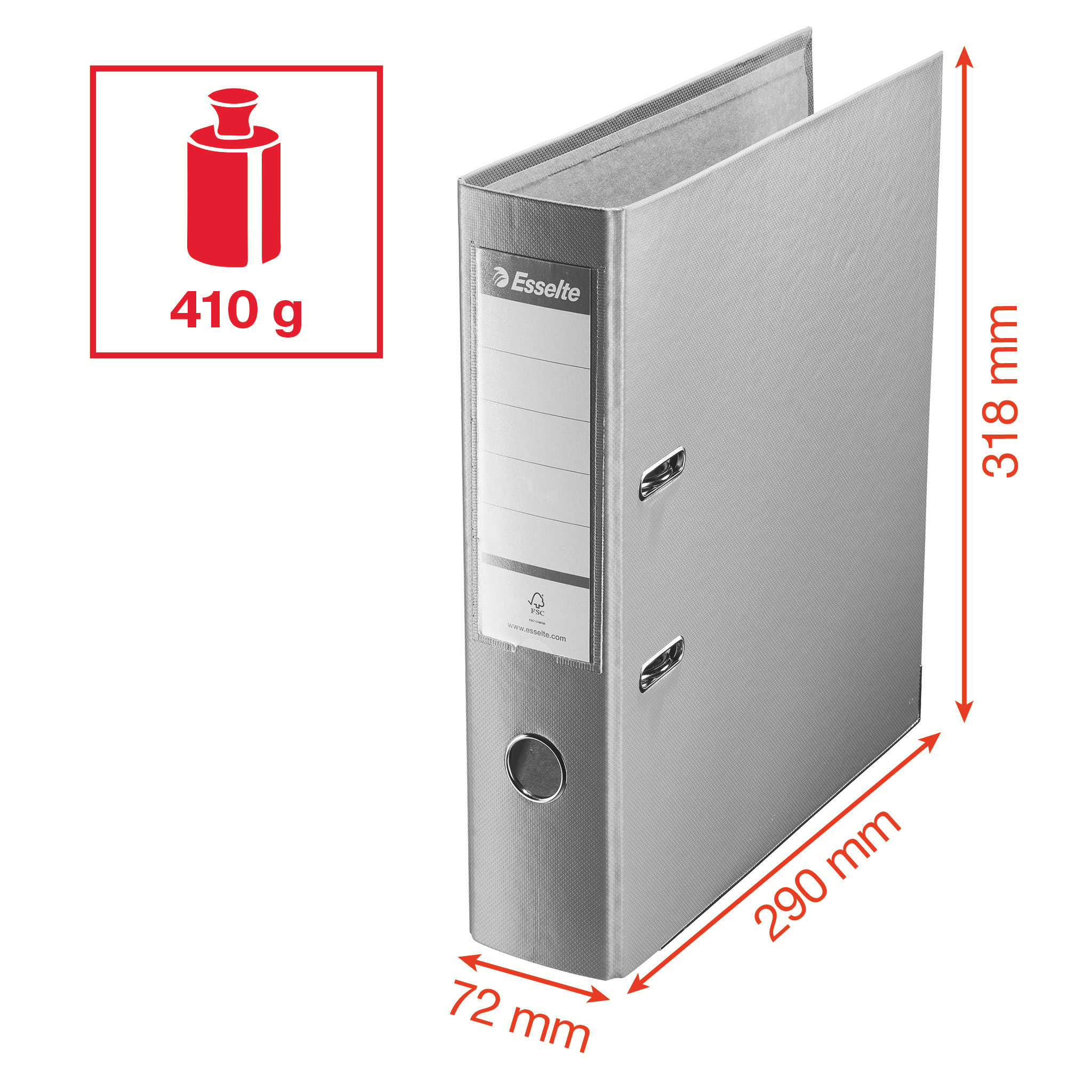 Реєстратор 7,5см. А4 (PP), Econom, бордо Esselte - фото 2