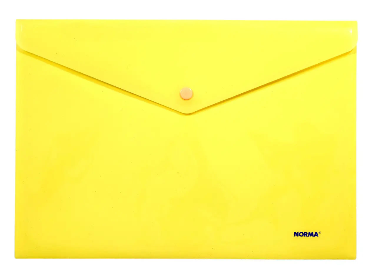 Папка-конверт на кнопці, А4, непрозора, жовт. NORMA - фото 1