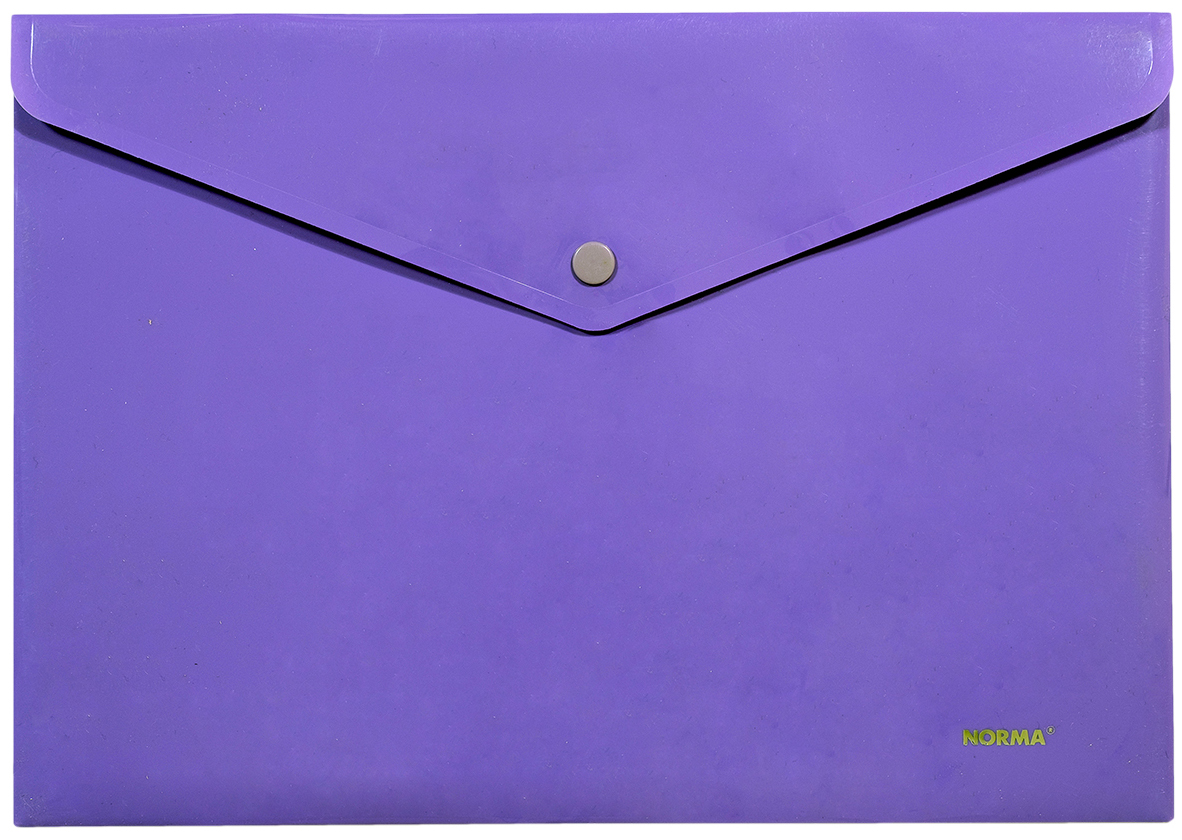 Папка-конверт на кнопке А4, непрозр., фиолет. NORMA - фото 1