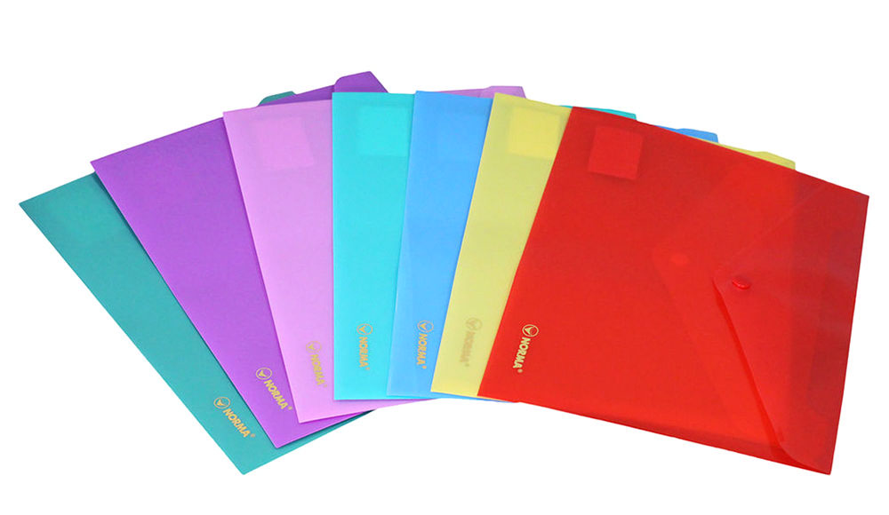 Папка-конверт на кнопке В5+ (210*285мм.), непрозр., ассорт. NORMA - фото 2