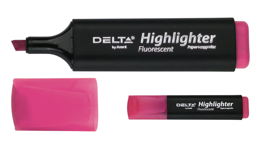 Маркер текстовый флюорисцентный 1-5мм. розов. Axent Delta - фото 1
