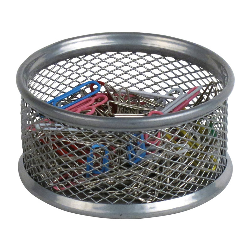 Подставка для скрепок 80x80x40 мм, металлическая, серебр. Axent - фото 1