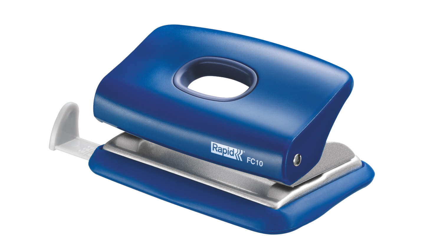 Діркопробивач на 2 отвори, до 10 аркушів Fashion FC10, металевий, син. Rapid - фото 1