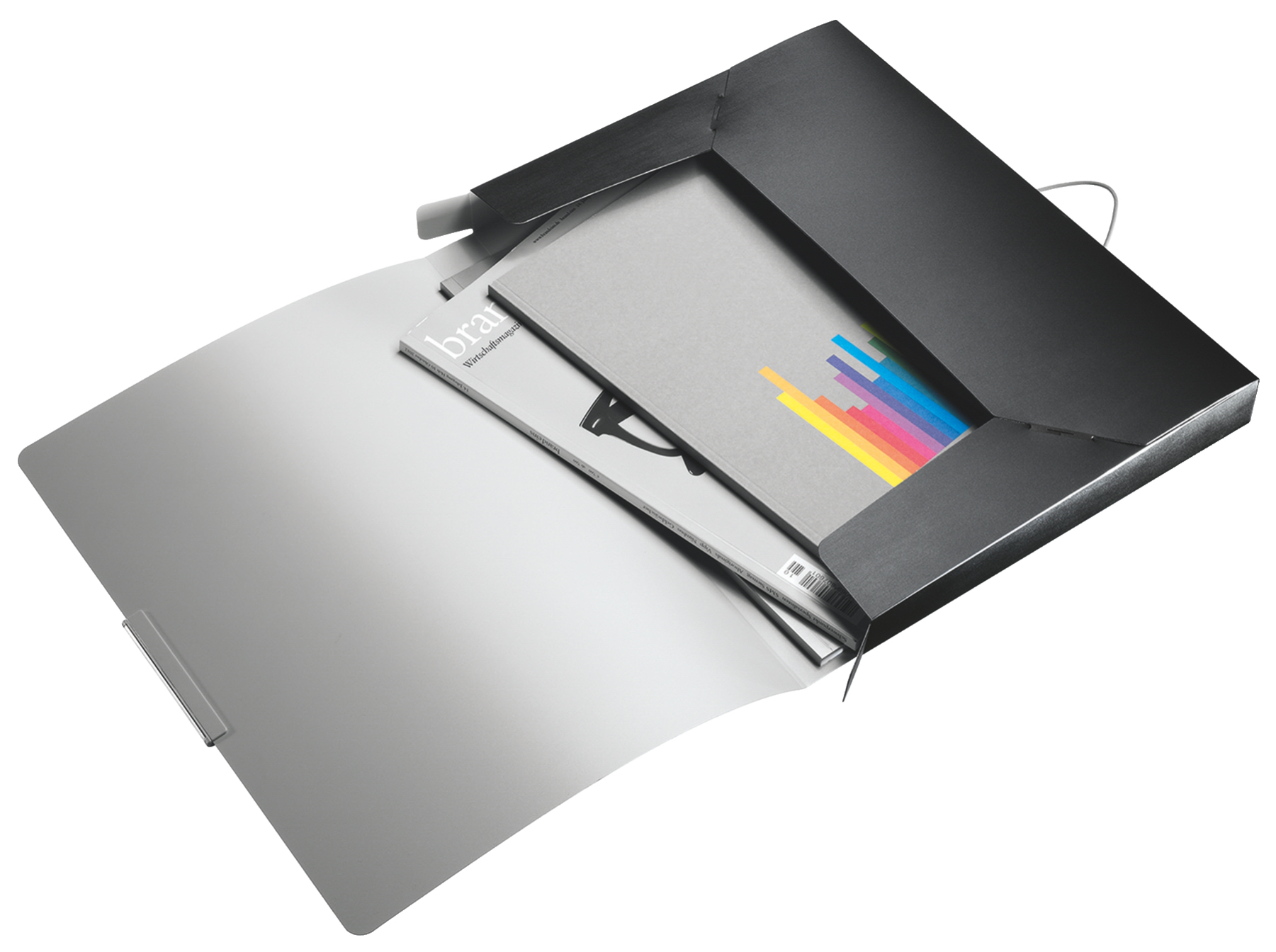 Папка-бокс на резинках Style А4, 30мм., до 250л., пластик, сатиновый черн. LEITZ - фото 1