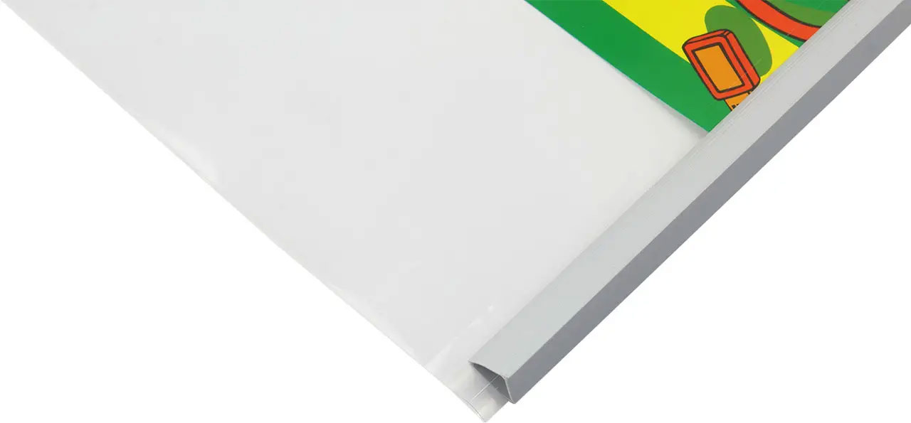 Папка с планкой А4, 10мм., вмещает 65 листов, пластик прозрачный, корешок ассорт. 4Office - фото 2