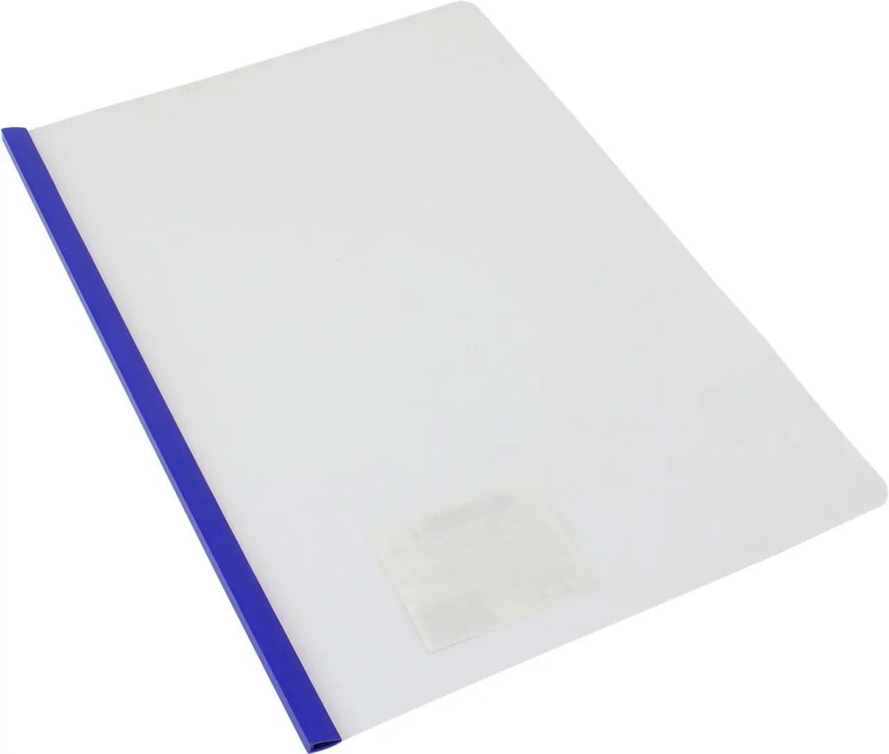 Папка с планкой А4, 6мм., вмещает 35 листов, пластик прозрачный, корешок ассорт. 4Office - фото 1