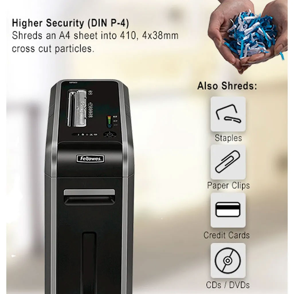 Знищувач документів 125Ci 18арк., 3м/хв., перехресне різання 3,9*38мм., кошик на 49л. FELLOWES - фото 5