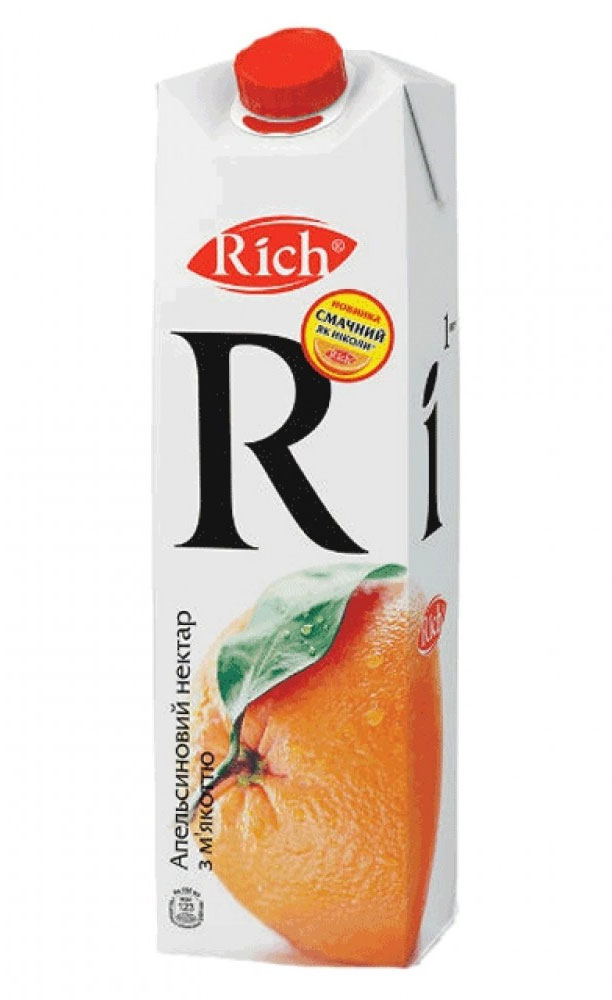 Нектар МІКС 12шт. по 1л. (апельсин 1л.*4шт., екзотик 1л.*4шт., гранат 1л.*4шт.) Rich - фото 2