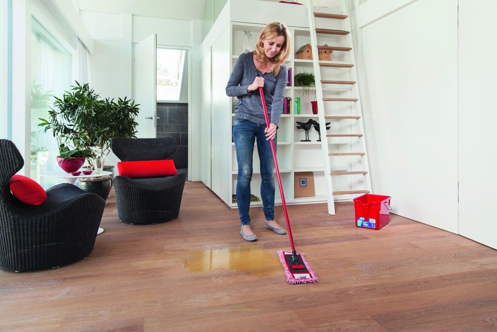 Швабра для миття підлоги + целюлозна насадка, Style System, ручка 175см, черв. Vileda - фото 5