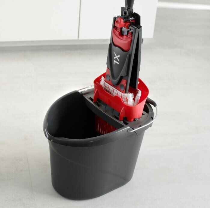 Швабра для мытья пола + микрофибра насадка, UltraMat Microfaser XL, с телескоп/ручкой, красн. Vileda - фото 6