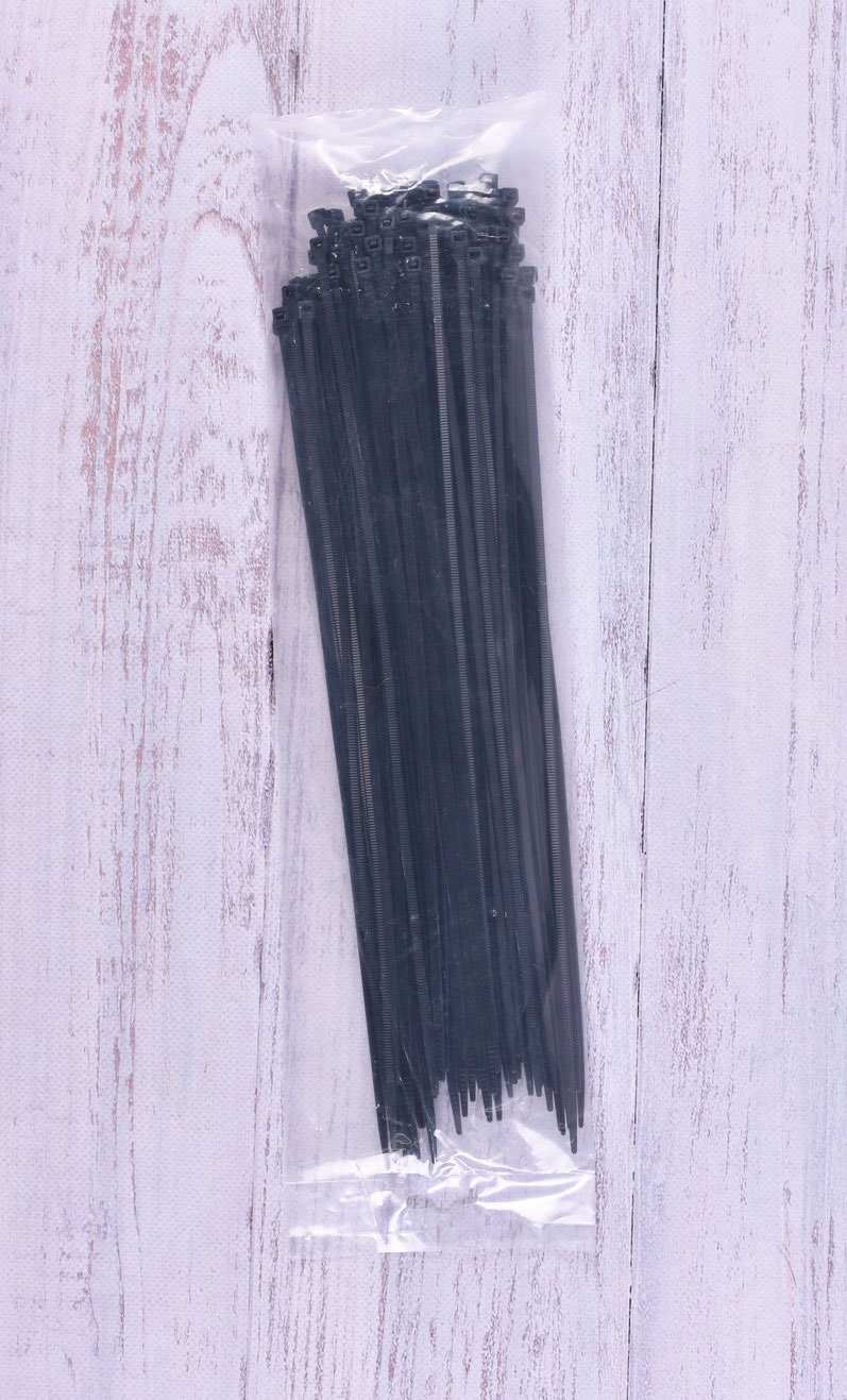 Хомут нейлоновий  (стяжка пластикова) 3,6x200 мм, 100 шт/упак., чорн. Sigma - фото 1