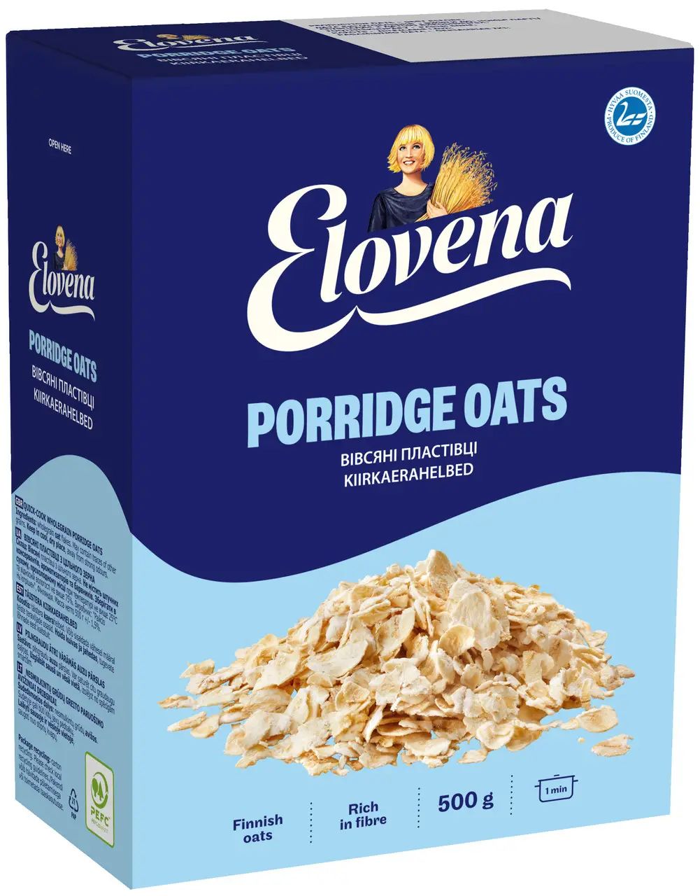 Хлопья овсяные, 500г. Elovena (Nordic) - фото 1