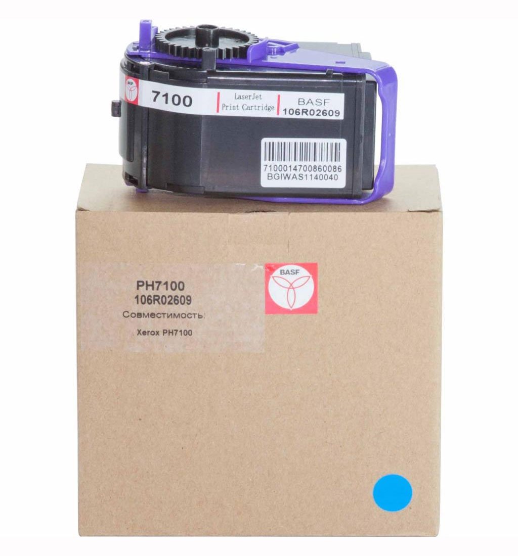 Картридж тон. BASF для Xerox Phaser 7100 аналог 106R02609 Cyan (BASF-KT-106R02609), голуб. BASF - фото 1