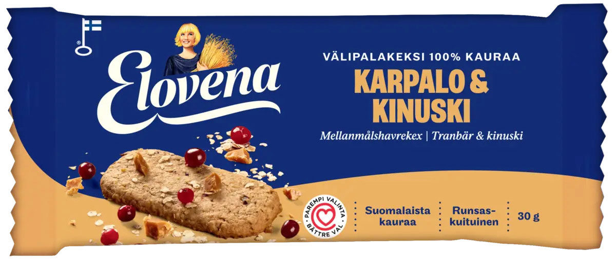 Галета з вівса NORDIC, 10шт./уп., Журавлина і карамель Elovena (Nordic) - фото 1