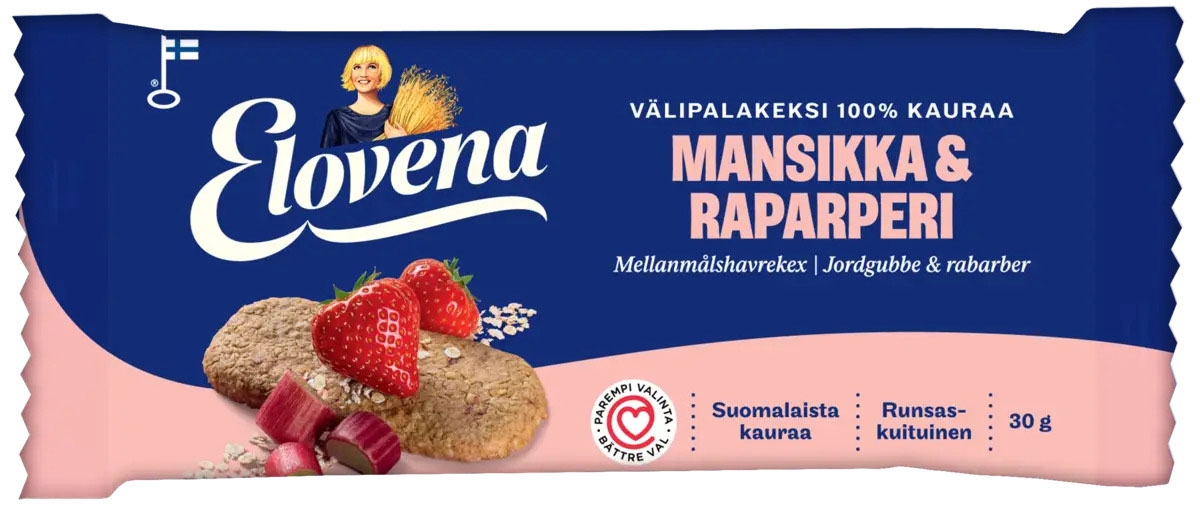 Галеты из овса NORDIC, 10шт./уп., Клубника и ревень Elovena (Nordic) - фото 1