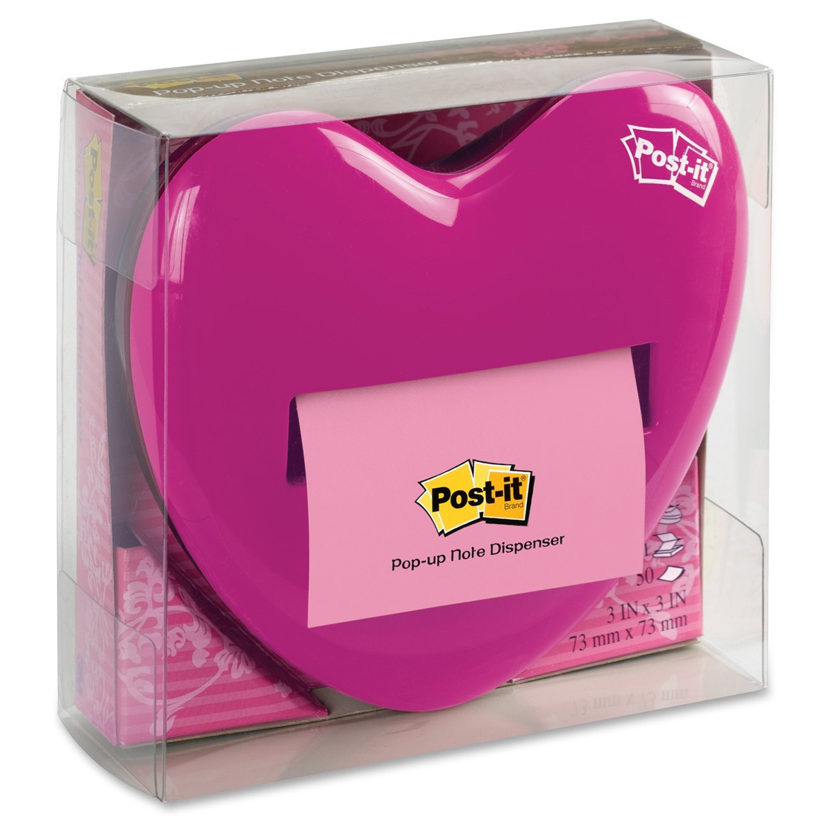 Диспенсер для Z-подібного Post-it 75*75мм. Серце, з блоком Z-подібного Post-it 3M - фото 2