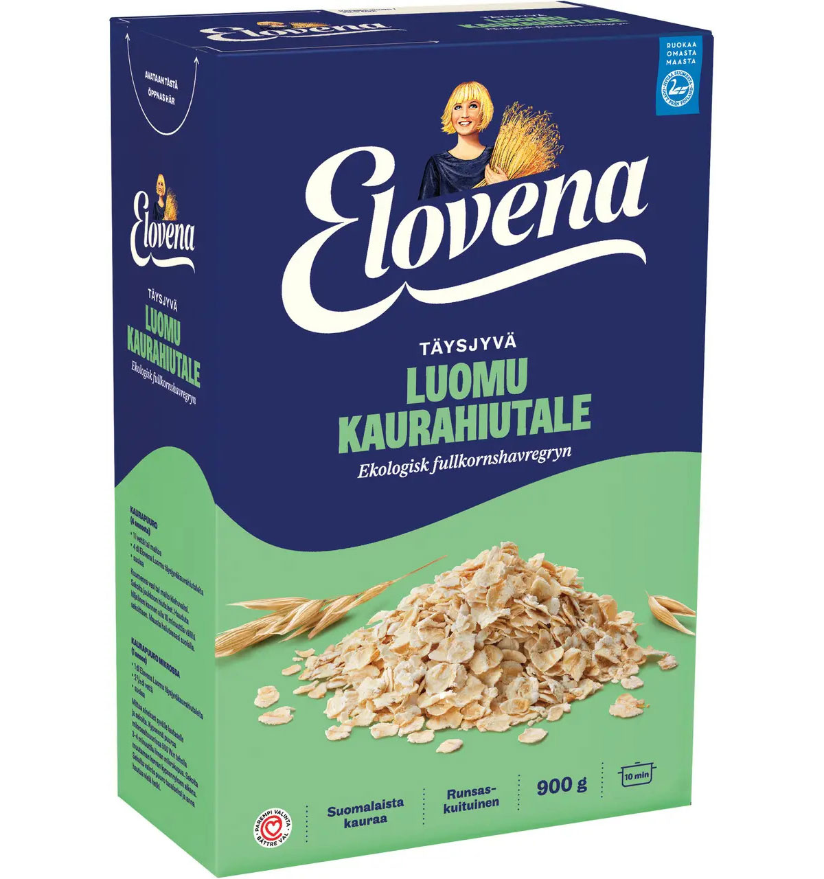Пластівці органічні вівсяні, 900г. Elovena (Nordic) - фото 1