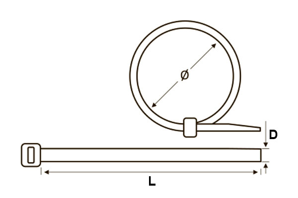 Хомут нейлоновий  (стяжка пластикова) 4,8x400 мм, 50 шт/упак., біл. Sigma - фото 1