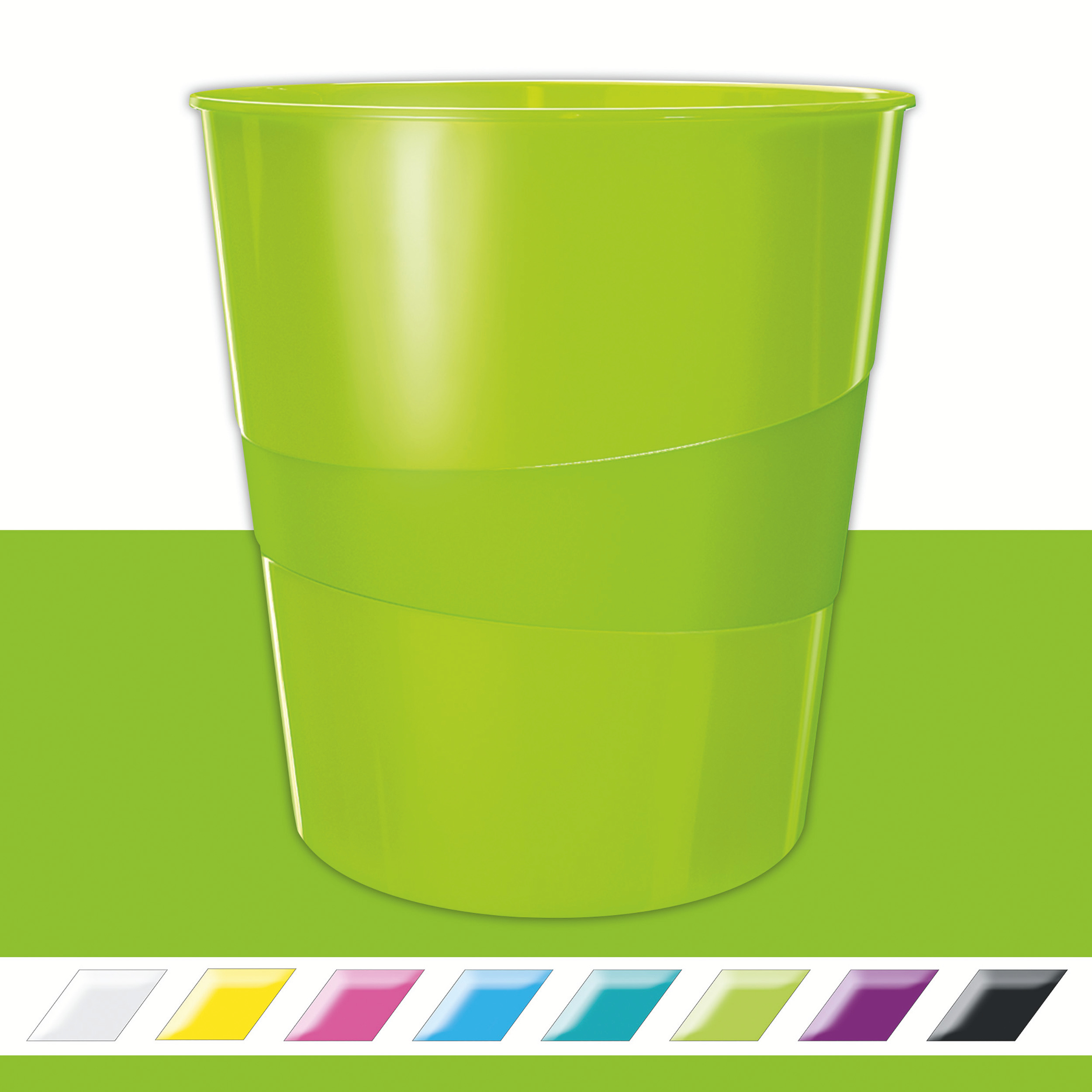 Корзина для паперів Wow 15л, пластик, зелен. LEITZ - фото 2