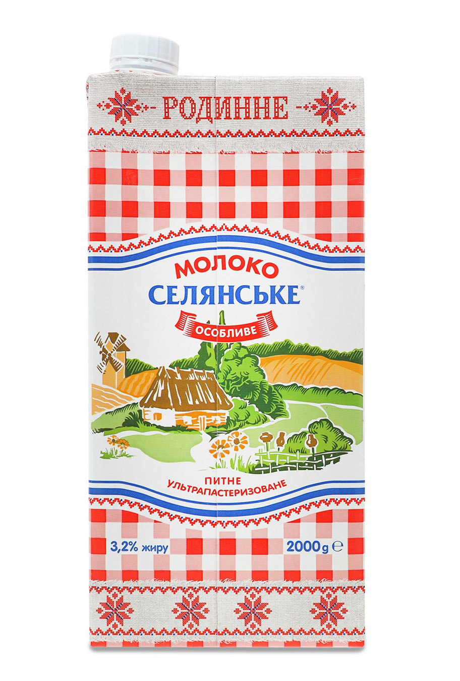 Молоко 2000г., 3,2%, тривалого зберігання Селянське - фото 1