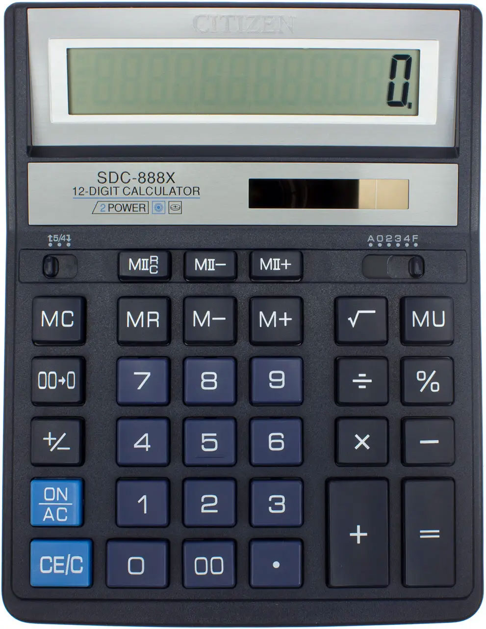 Калькулятор бухгалтерский SDC-888 XBL, 12 разрядов, 203,2х158х31мм., син. Citizen - фото 2