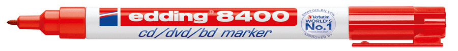 Маркер для компакт-дисков CD круглое острие 8400 1мм., красн. Edding - фото 1