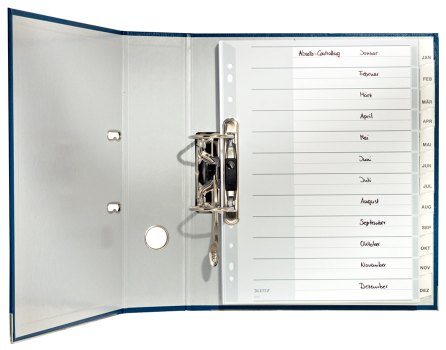 Розділювач пластиковий, зі змінними етикетками 12 розділів, сір. LEITZ - фото 1