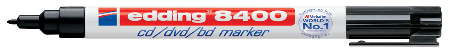 Маркер для CD/DVD/BD 8400, круглий наконечник 1мм., чорн. Edding - фото 1