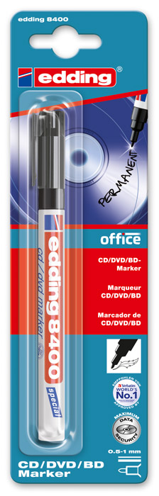 Маркер для CD/DVD/BD 8400, круглий наконечник 1мм., чорн. Edding - фото 2