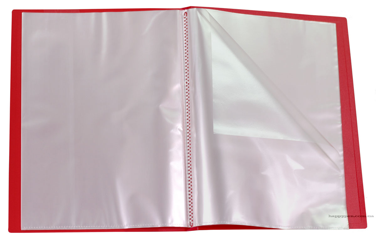 Папка на 60 файлів, пластик, товщина 800мкм., черв. Scholz - фото 3