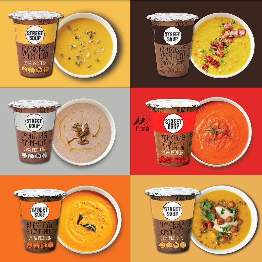 Суп курячий з локшиною 32г.*30шт/уп., стакан, ложка всередині Street Soup - фото 5