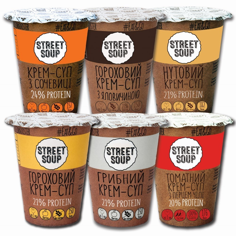 Крем-Суп Грибной 50г.*30шт/уп., стакан, ложка внутри Street Soup - фото 5