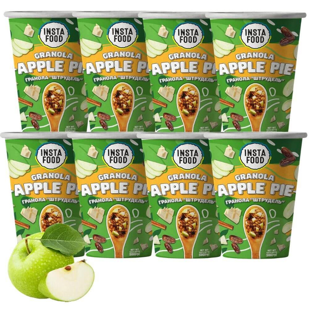 Гранола Apple Pie 50.*30шт/уп., стакан, ложка всередині Insta Food - фото 1