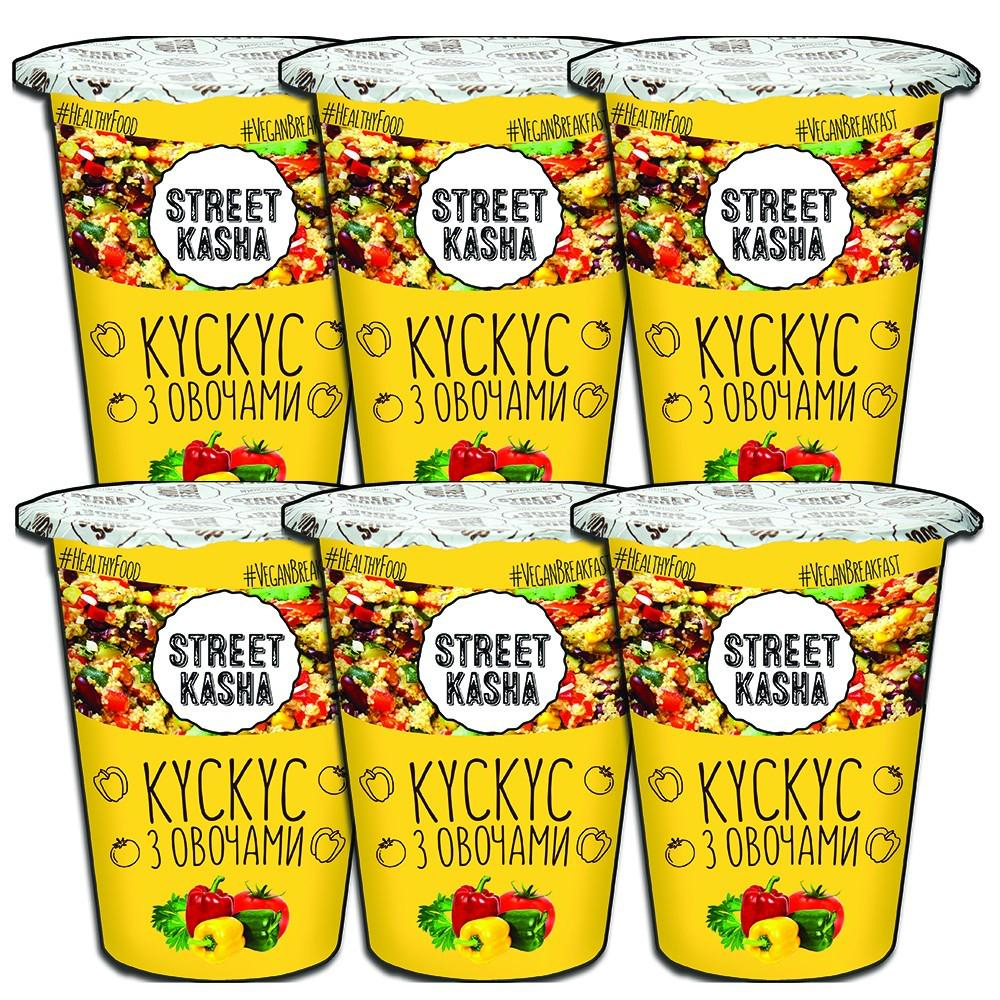 Каша Кускус з овочами 50.*30шт/уп., стакан, ложка всередині Street Kasha - фото 1
