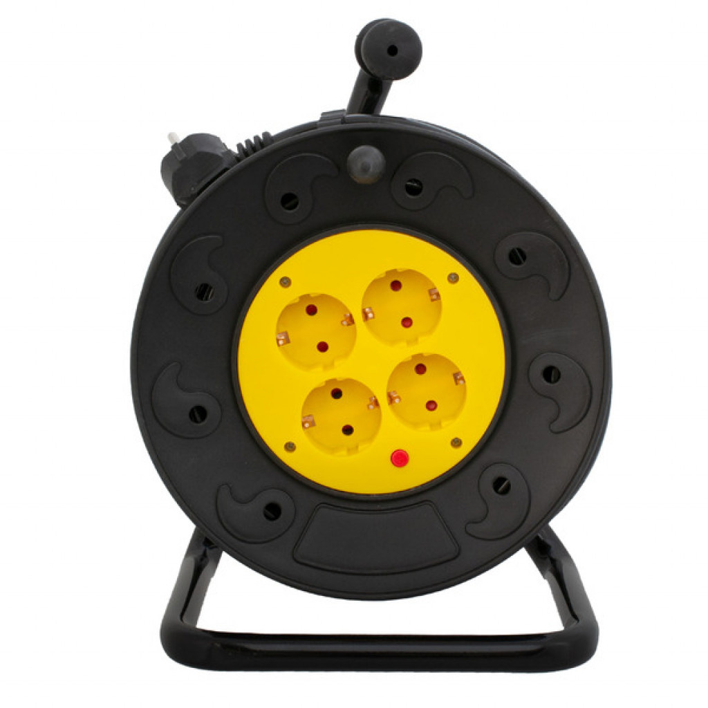 Подовжувач 25м., 3*2,5мм2, 4 розетки, 10А, на котушці (PN-CAB-REL-25A-4) Patron - фото 2