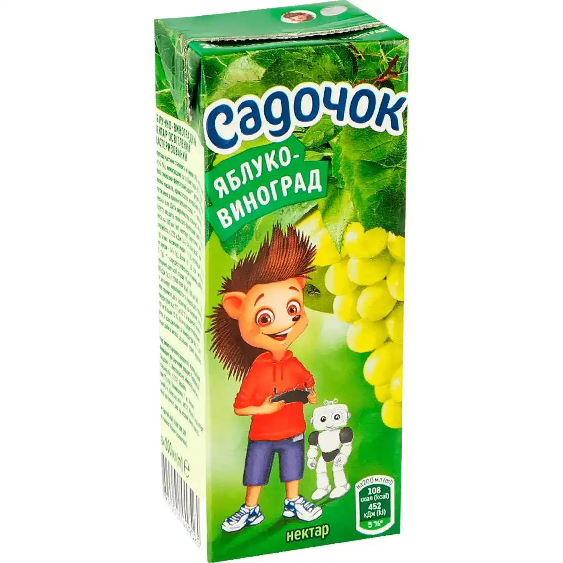 Нектар 0,2л. Яблуко-Виноград білий, 18шт/уп. Садочок - фото 1