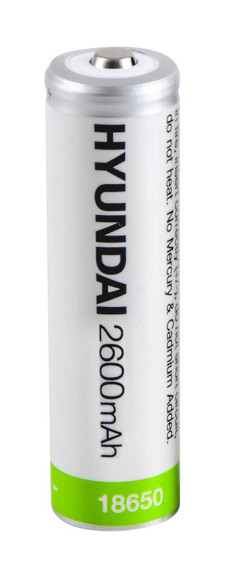 Аккумулятор 18650 Li-ion, ёмкость 2600 мАч. HYUNDAI - фото 1