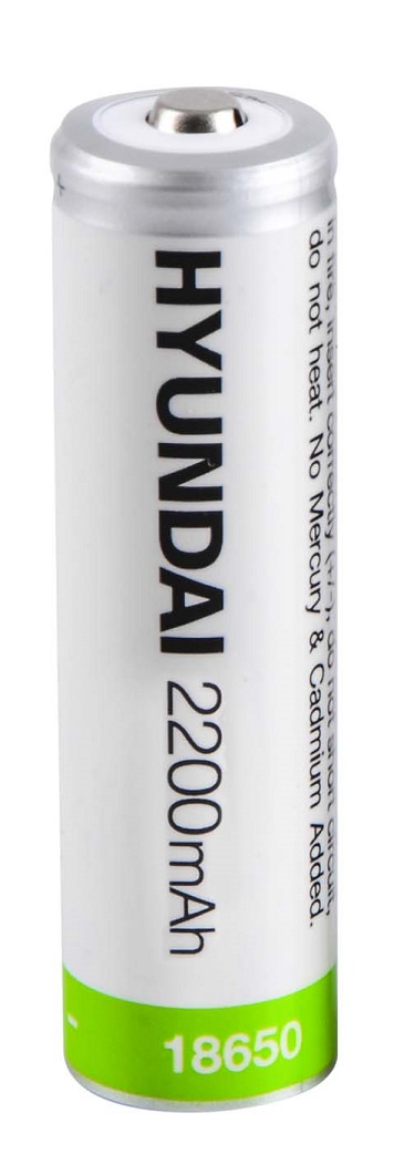 Акумулятор 18650 Li-ion, ємність 2200 мАг. HYUNDAI - фото 1