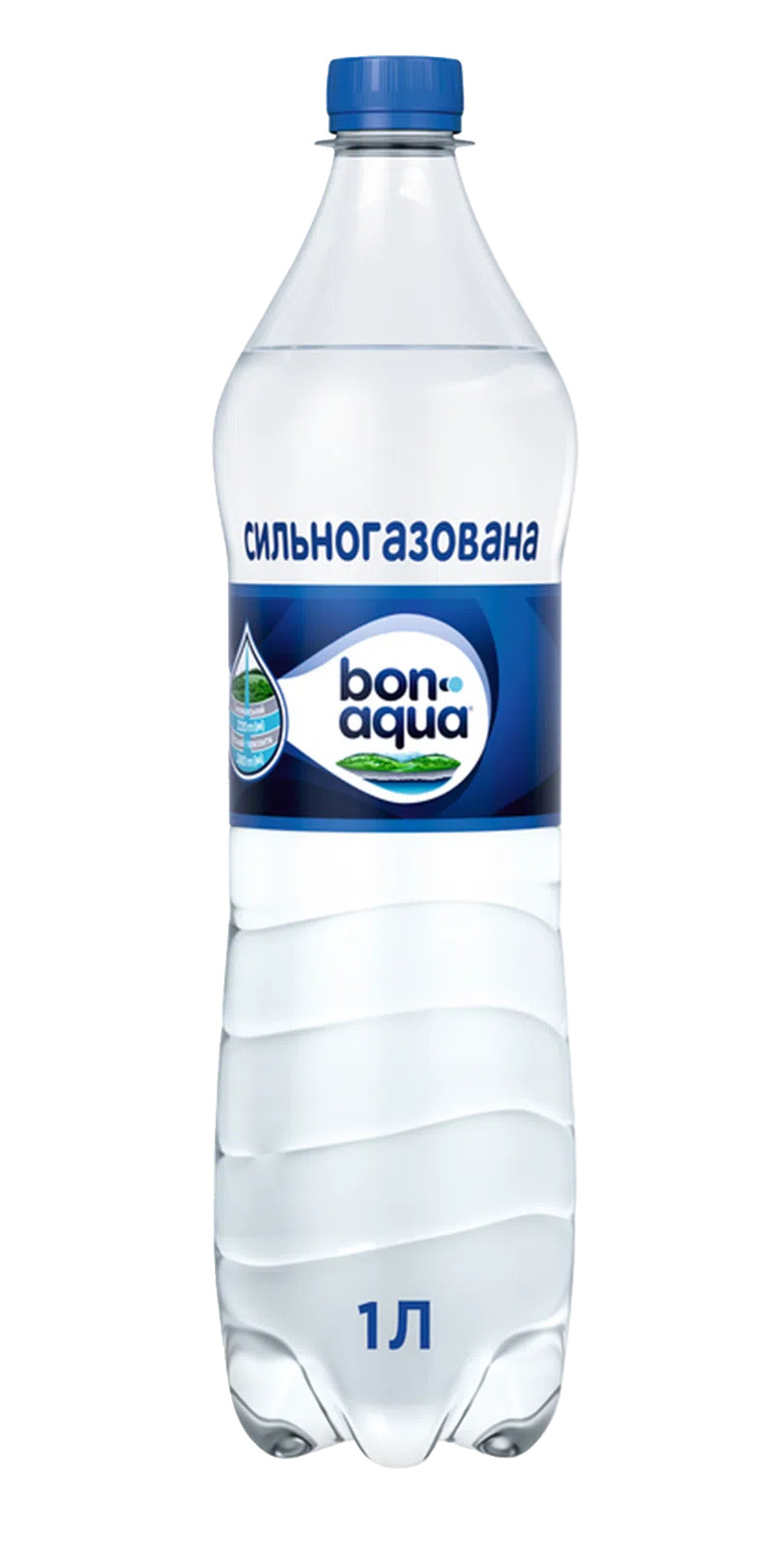 Вода мінеральна газована 1,0л., 12шт/уп., пластикова пляшка Bonaqva - фото 1