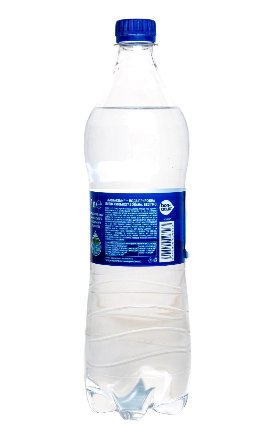 Вода мінеральна газована 1,0л., 12шт/уп., пластикова пляшка Bonaqva - фото 3
