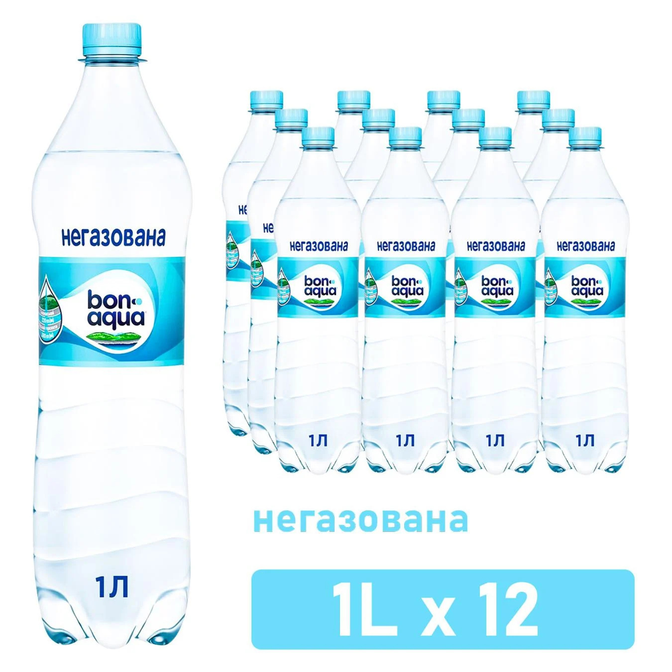 Вода мінеральна негазована 1,0л., 12шт/уп., пластикова пляшка Bonaqva - фото 2