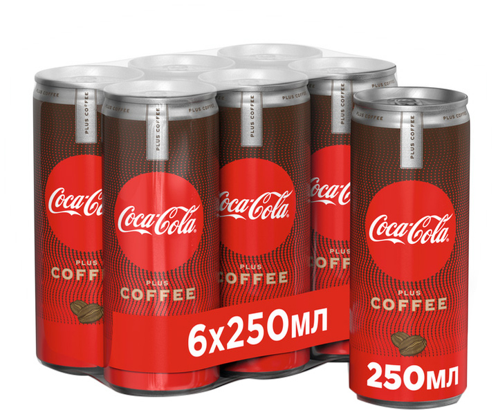 Напиток Coca-Cola плюс Кофе 0,25л., 6шт./уп., жестяная банка Coca-Cola - фото 4
