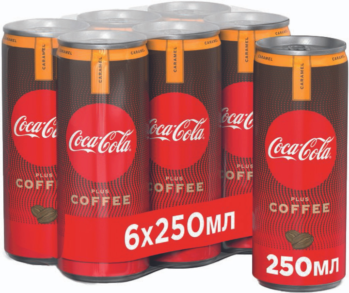 Напій Coca-Cola плюс Кава Карамель 0,25л 6шт/уп., жерстяна банка Coca-Cola - фото 2