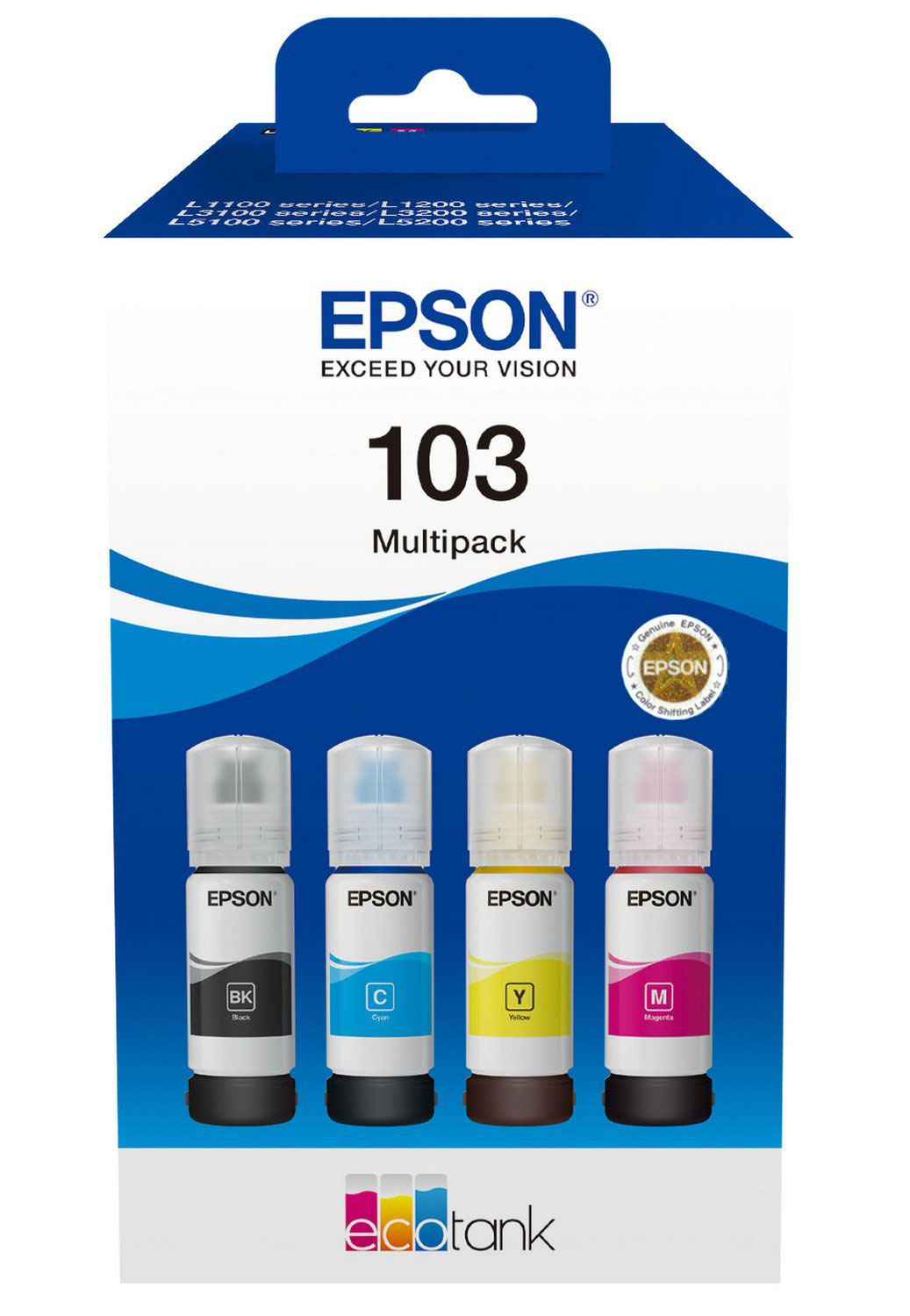 Комплект контейнеров с чернилами Epson 103 (L31XX) Multipack (C,M,Y,Bk) (C13T00S64A) Epson - фото 1