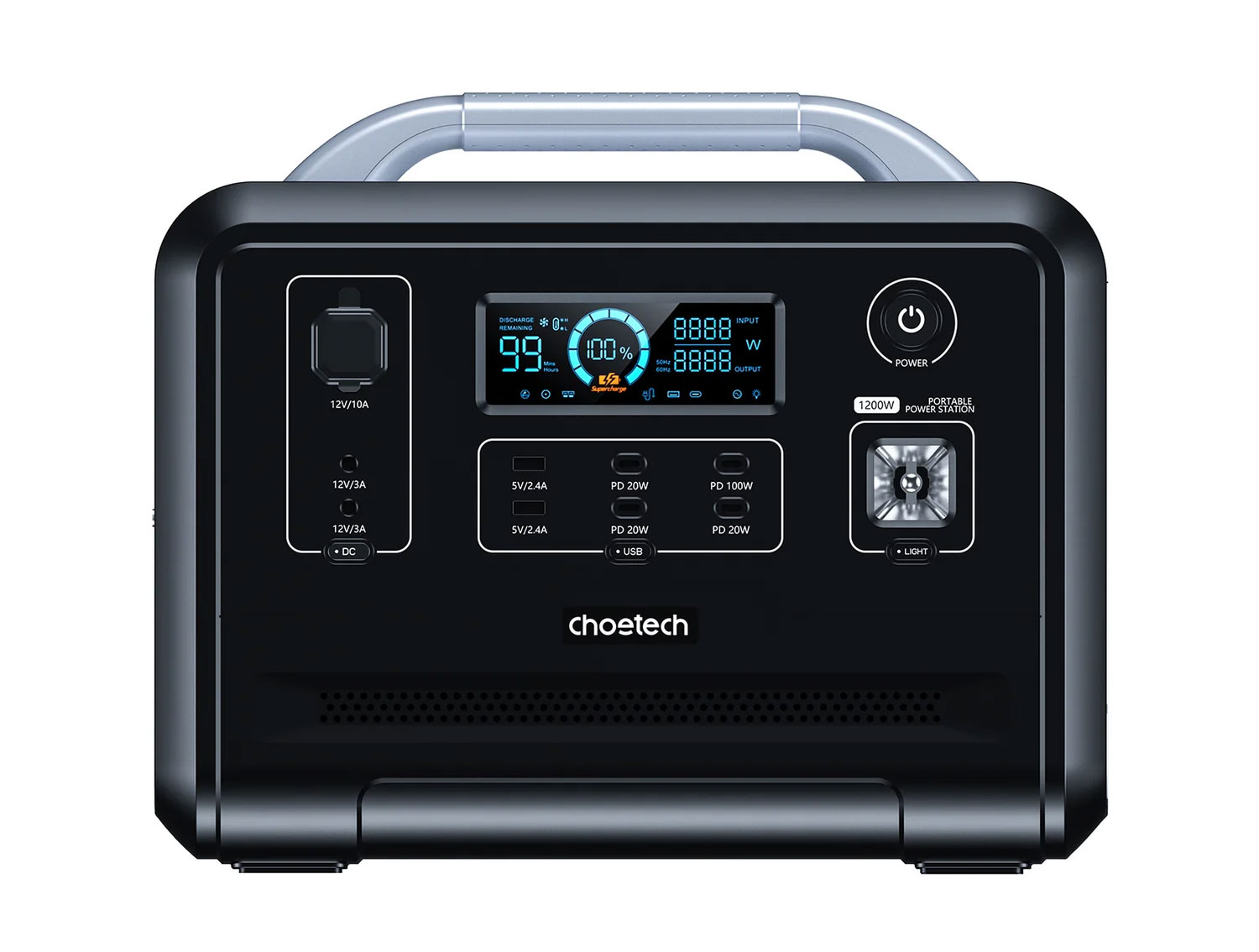 Мобильная зарядная станция Choetech 1200W, 960Wh., PD ports: 1*100W, 1*20W.,USB-A 2*5V/2.4A, LiFePo4 CHOETECH - фото 3