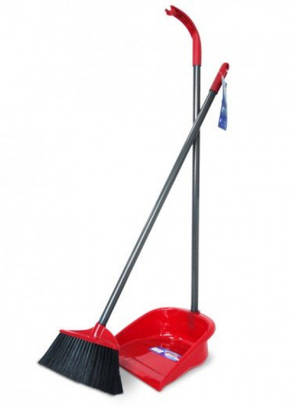 Набор для уборки помещений: щетка с длинной ручкой и совком, красн. (137415) Vileda - фото 6